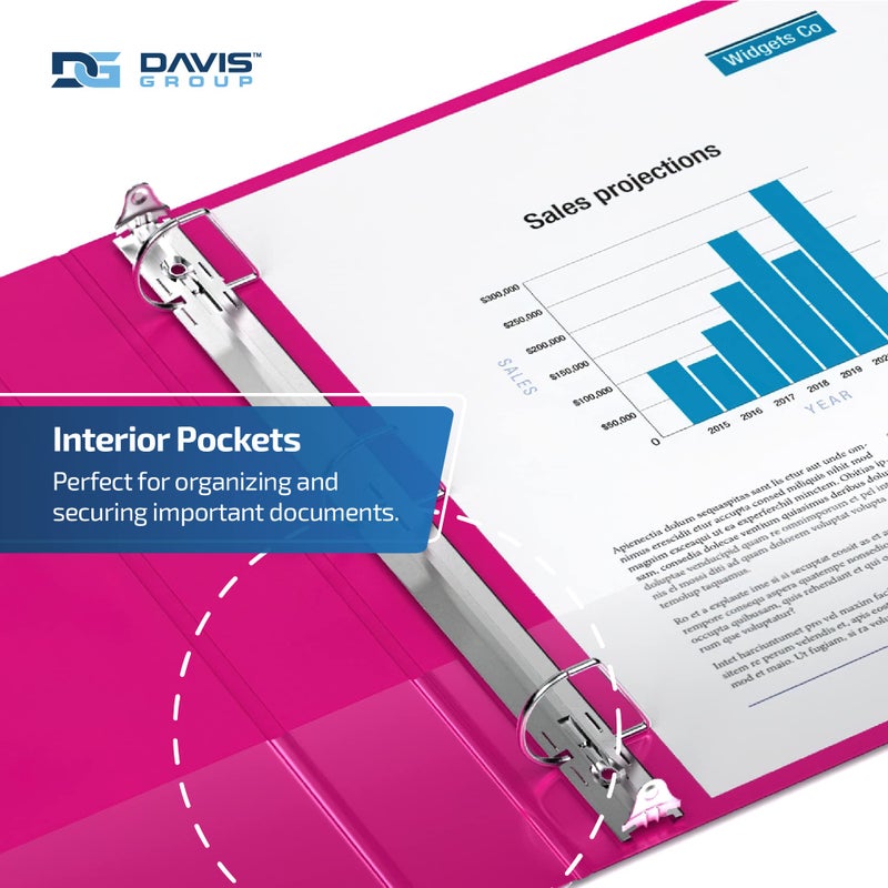 Davis Group Premium Economy 6-Pack 3-Ring Binders for School or Office, D-Ring Binders, 2 Inch, Pink - Image 5